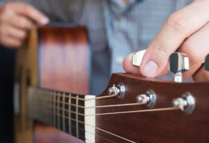 tuning a guitar